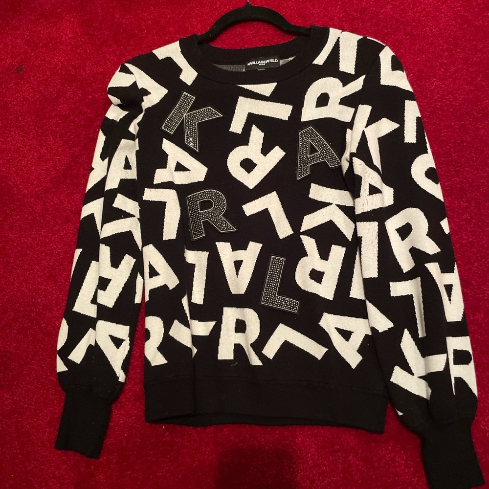 Karl Lagerfeld Monochrome Lettered Sweater
